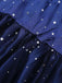 Blue 1970s Halloween Starry Witch Tulle Costume Dress