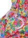 Multicolor 1960s Halter Floral Bow Heart Dress