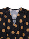 Black 1940s V-Neck Polka Dots Dress