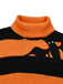 Black & Orange 1950s Halloween Bat Applique Knit Sweater