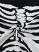Black 1950s Halloween Skeleton Print Knit Sweater