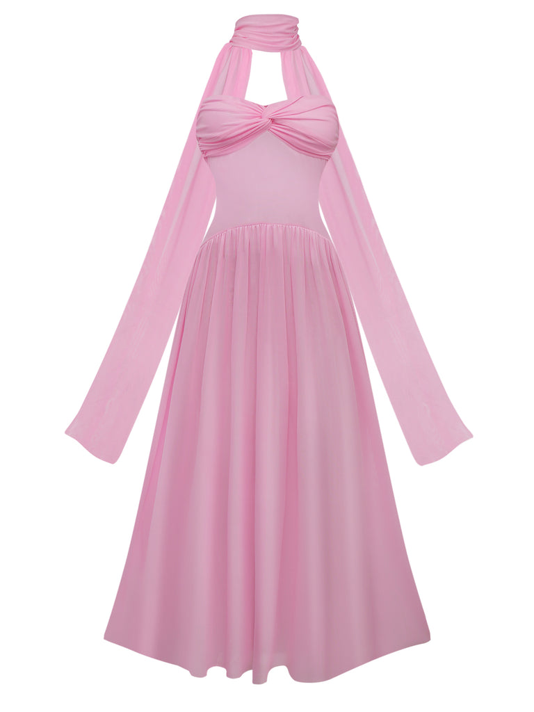 1950s Strapless Halter Neck  Dress