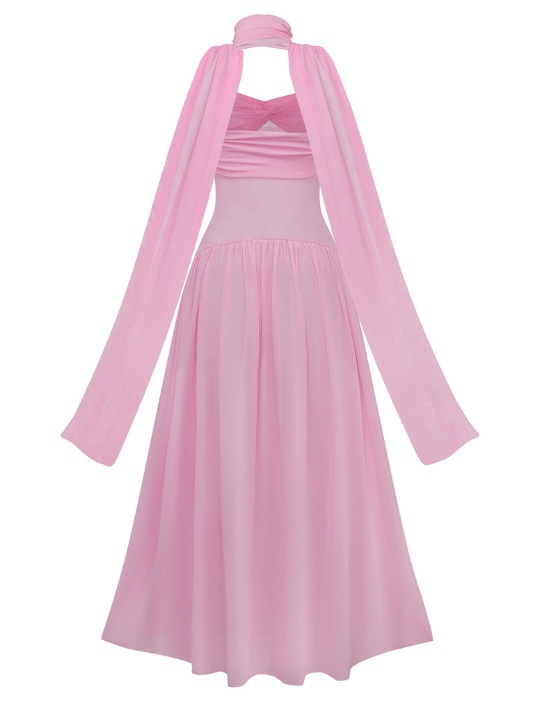 1950s Strapless Halter Neck  Dress