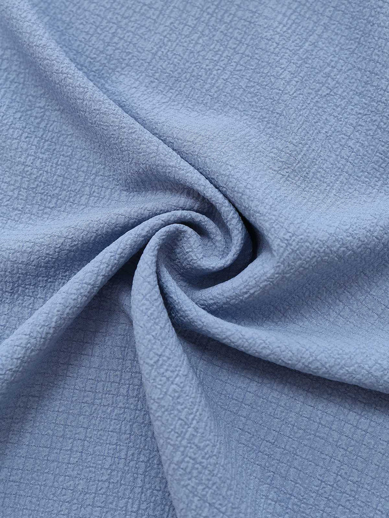 1940s V-Neck Ruffled Sleeve Slit Dress