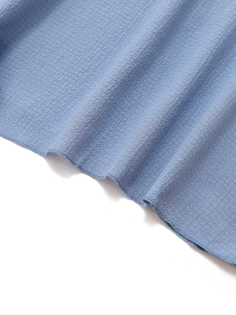 1940s V-Neck Ruffled Sleeve Slit Dress