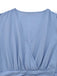 1940s V-Neck Ruffled Sleeve Slit Dress