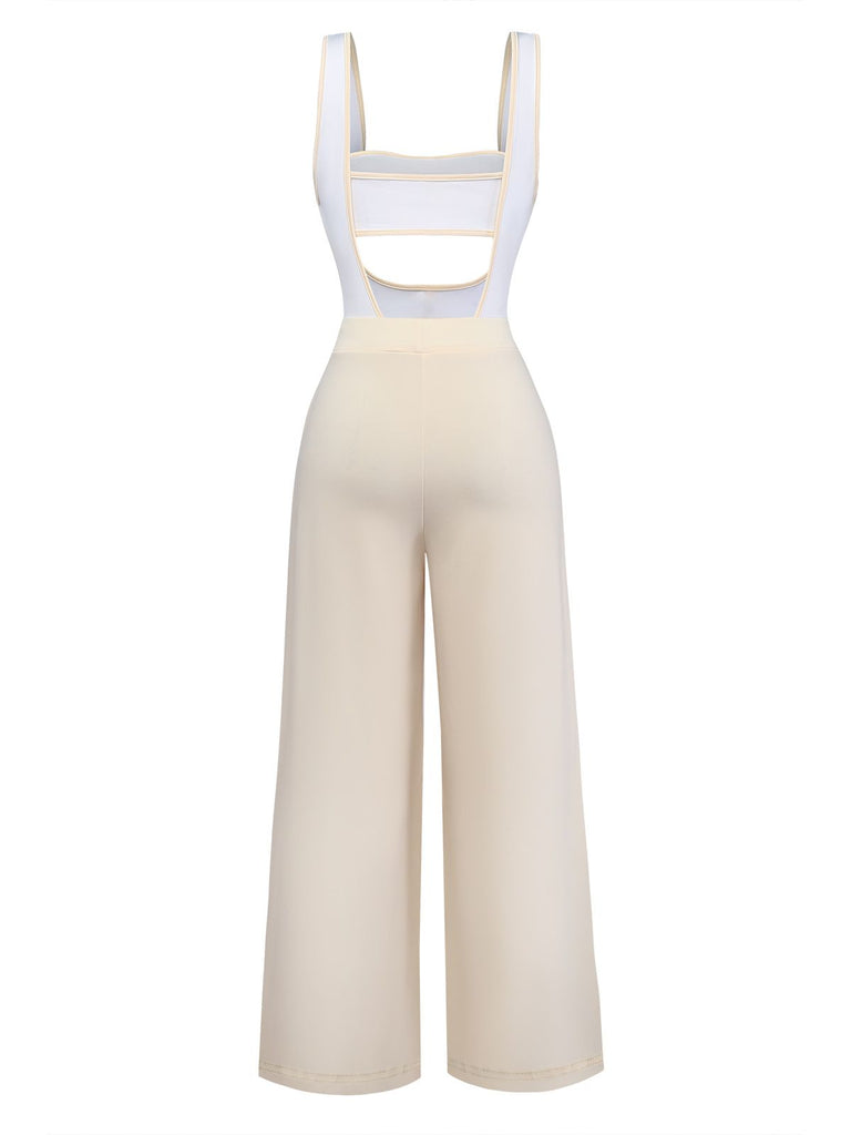 1950s Strapless Cut-Out Patchwork Jumpsuit Set