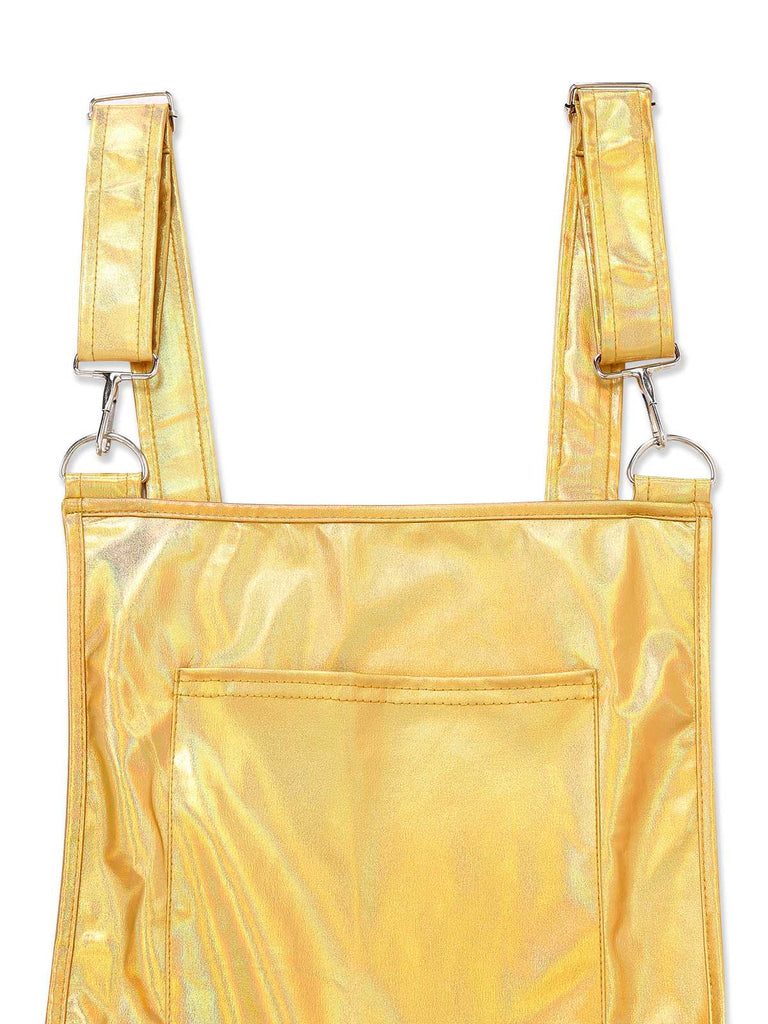 1970s Metallic Holographic Suspender Dress