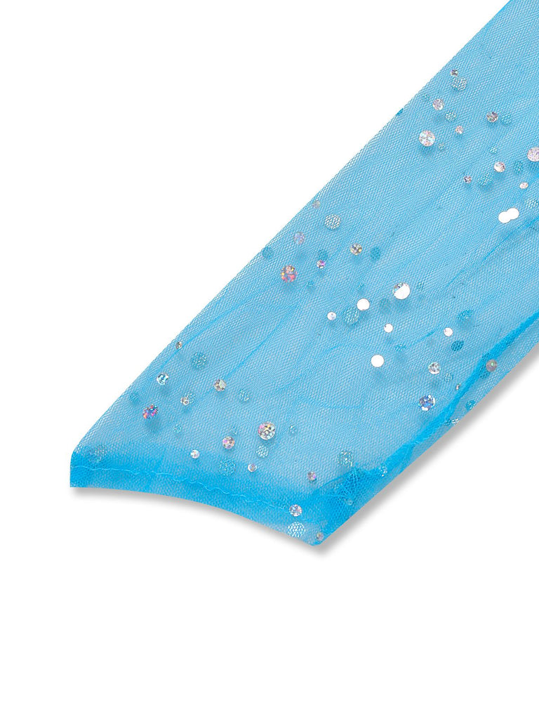 Blue 1970s Solid Sequined Elsa Cape & Dress