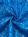 Blue 1970s Solid Sequined Elsa Cape & Dress