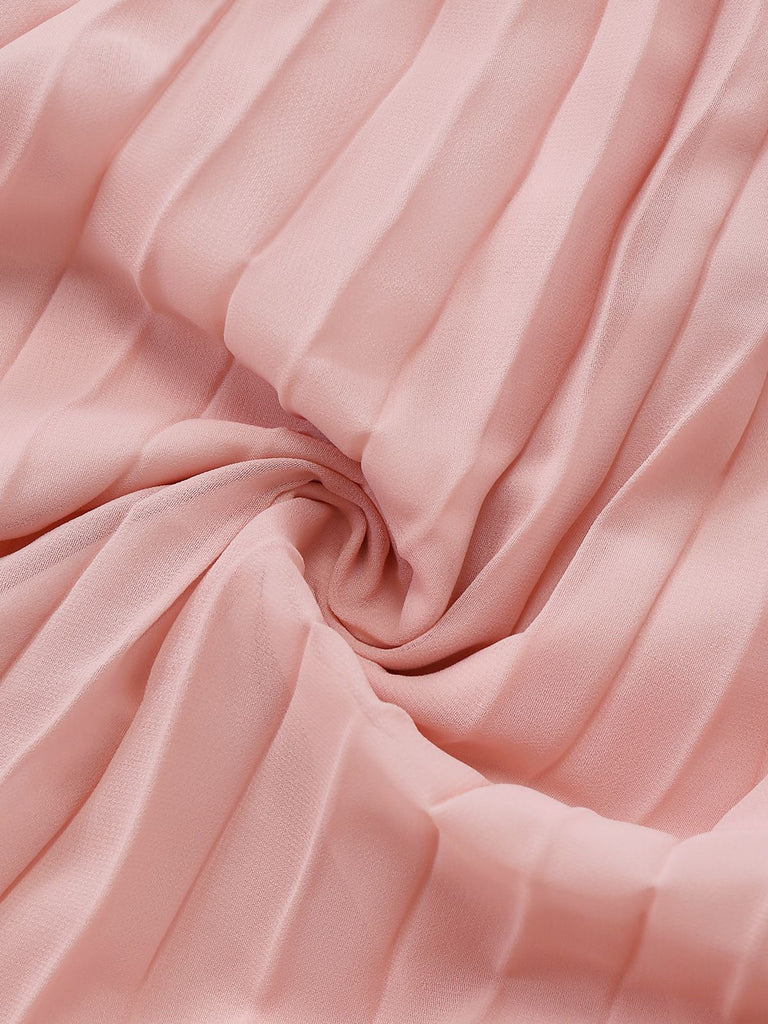 1930s Solid Pleated Strappy Evening Dress