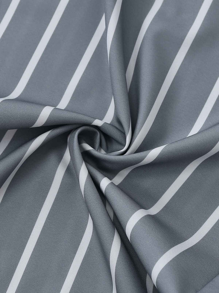 Grey 1930s Strapless Striped Belted Jumpsuit