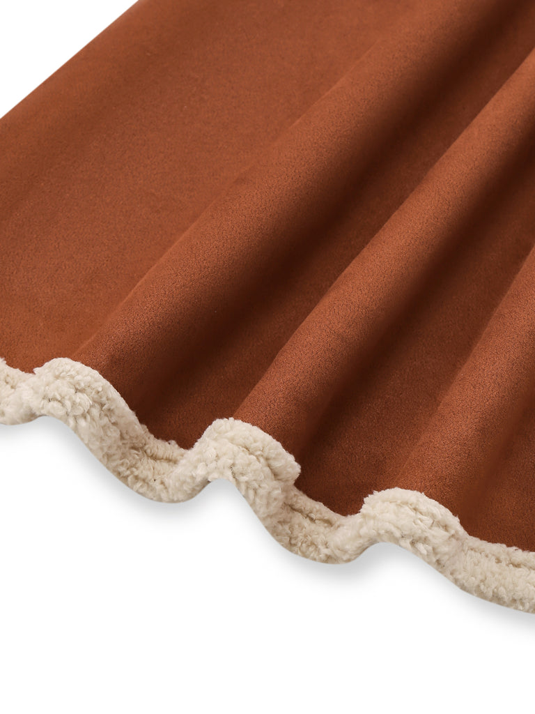 Brown 1940s Double-Breasted Lapel Western Style Coat