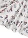 White 1950s Square Neck Puff Sleeve Floral Dress