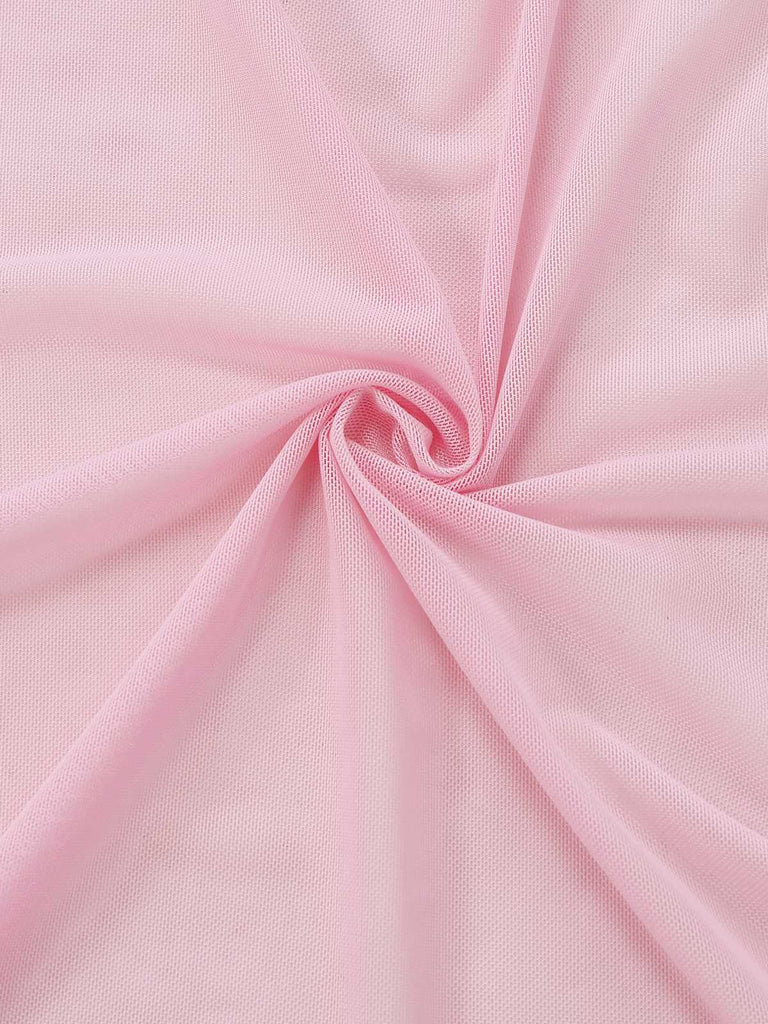 Pink 1930s 3D Floral Sheer Mesh Lace Lingerie Set