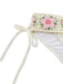 1950s Embroidered Handmade Floral High Waist Bikini Set