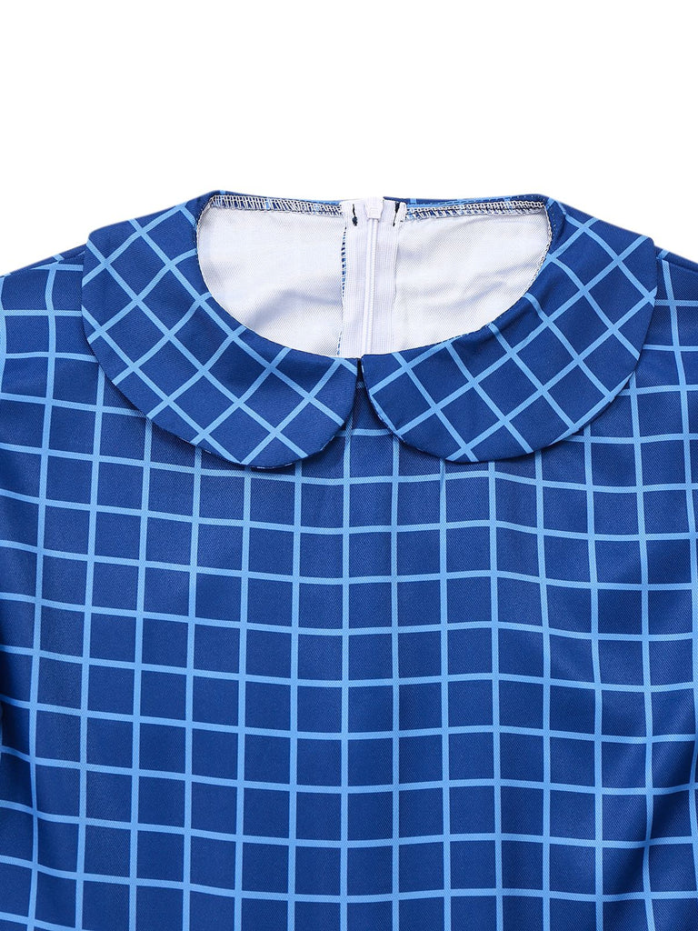 Blue 1940s Plaid Orphan Esther Dress