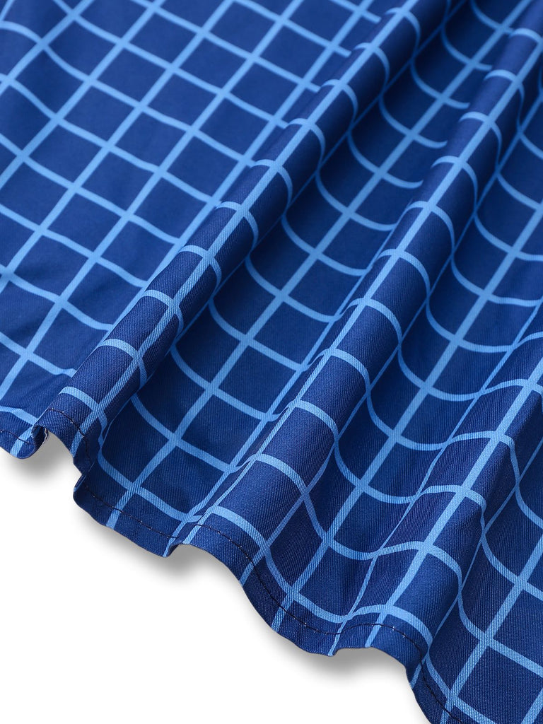 Blue 1940s Plaid Orphan Esther Dress