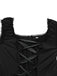 Black 1950s Solid Gothic Lace-Up Dress