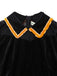 Black 1940s Lapel Bow Patchwork Dress