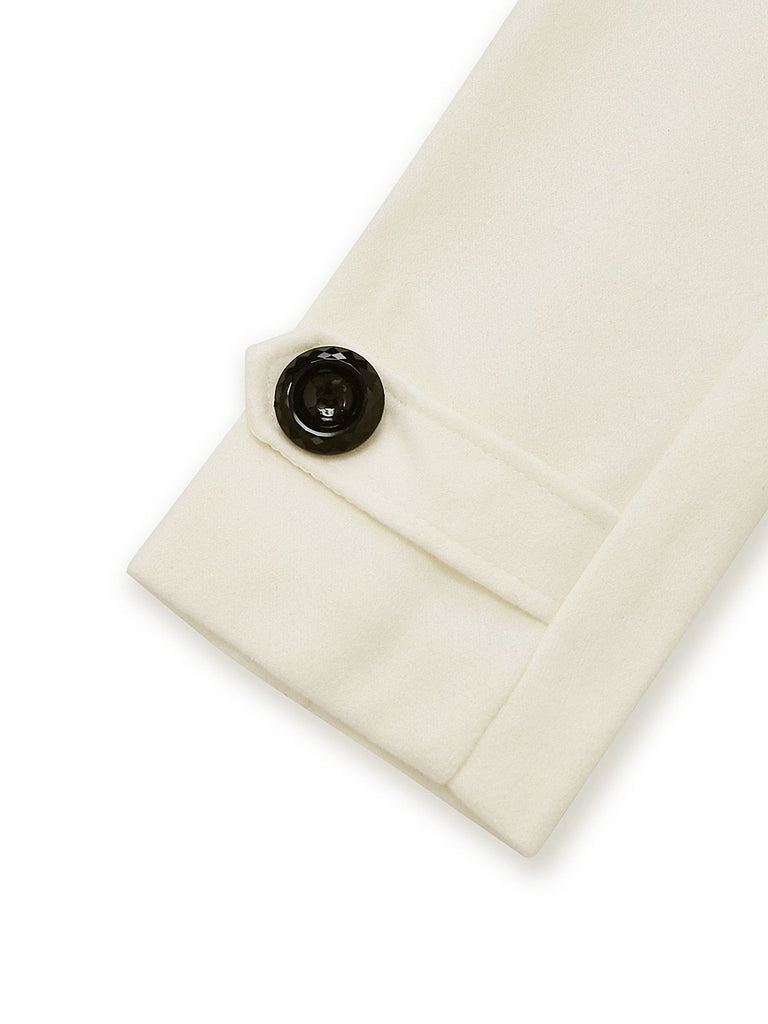 1940s Removable Faux-Fur Collar Buttons Coat