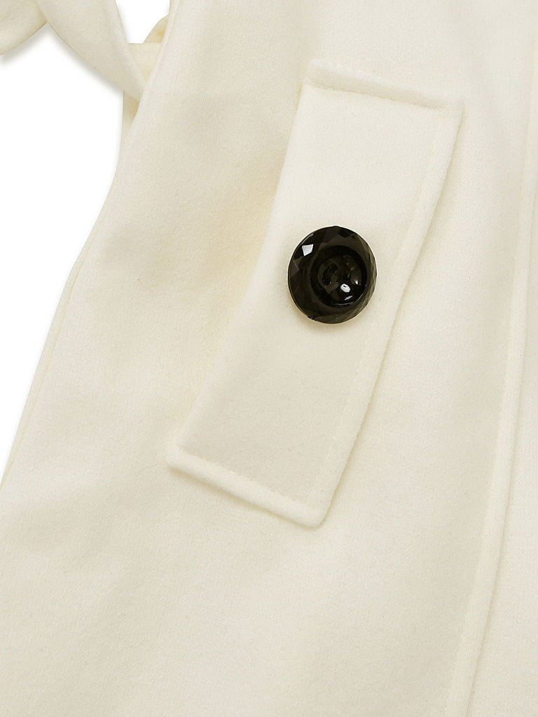 1940s Removable Faux-Fur Collar Buttons Coat