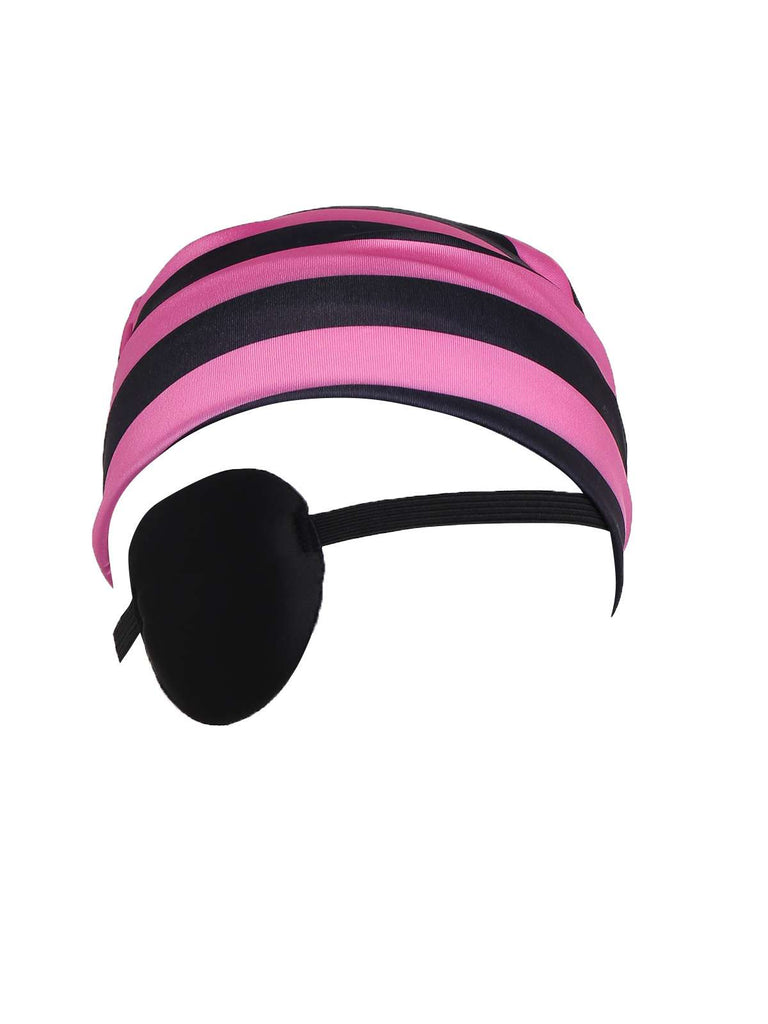 2PCS Pink 1970s Halloween Striped Pirate Costume Set