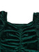 Green 1960s Velvet Ruched Long Sleeve Bodycon Dress