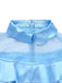 Blue 1940s Satin Mesh Panel Peter Pan Collar Dress