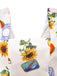 1960s Square Neck Fruit Sunflower Tie-Back Dress