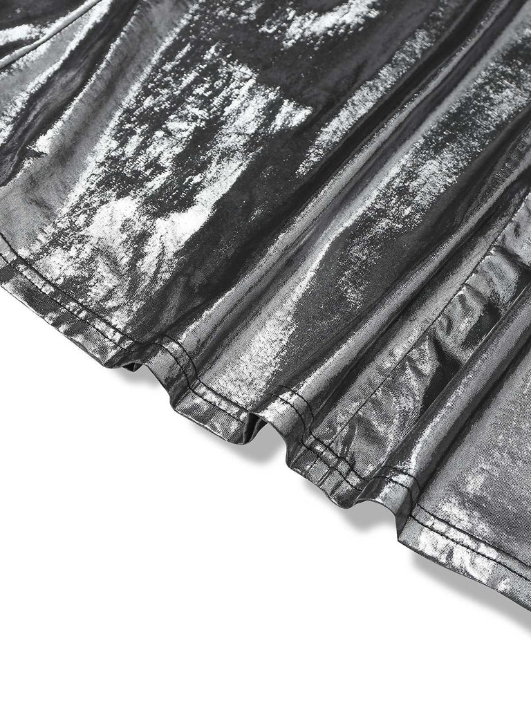 Silver 1930s Spaghetti Strap Mermaid Dress