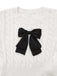 White 1970s Bow Decor Knit Sweater Dress