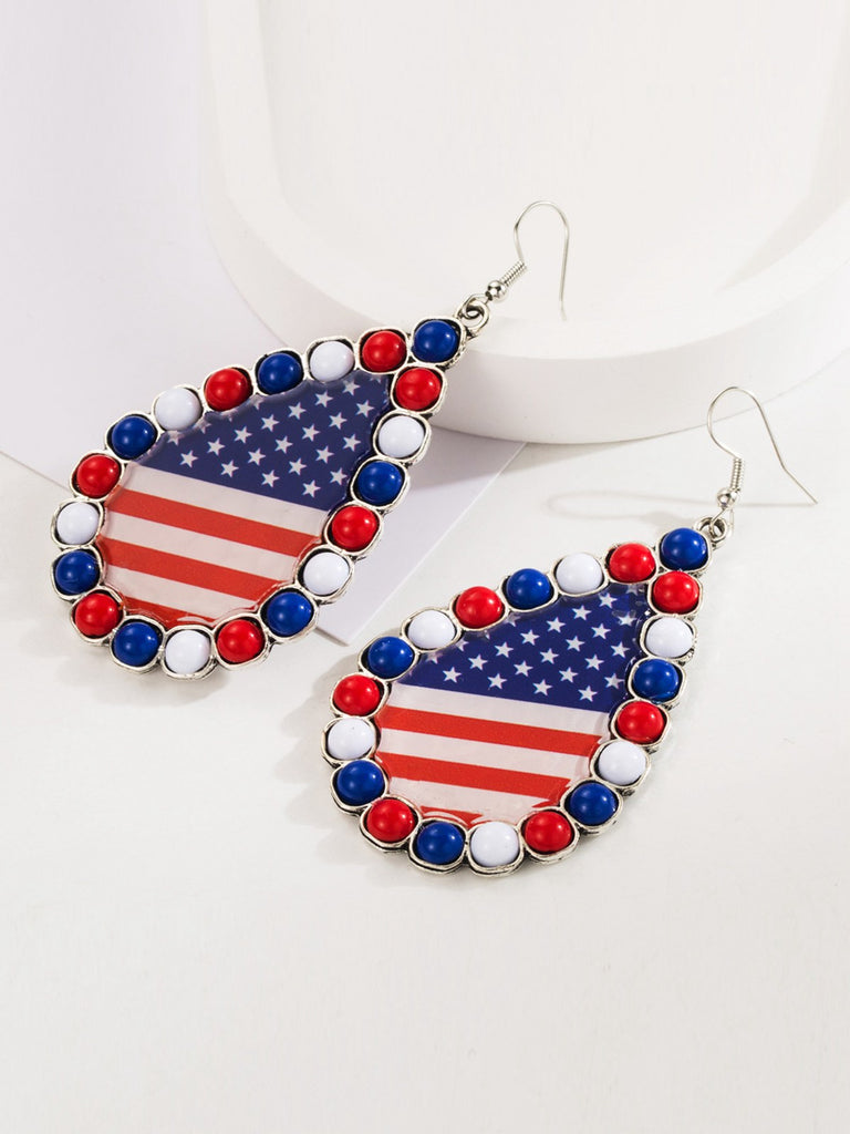 Independence Day Flag Beaded Earrings: vintage detail work for the woman who notices