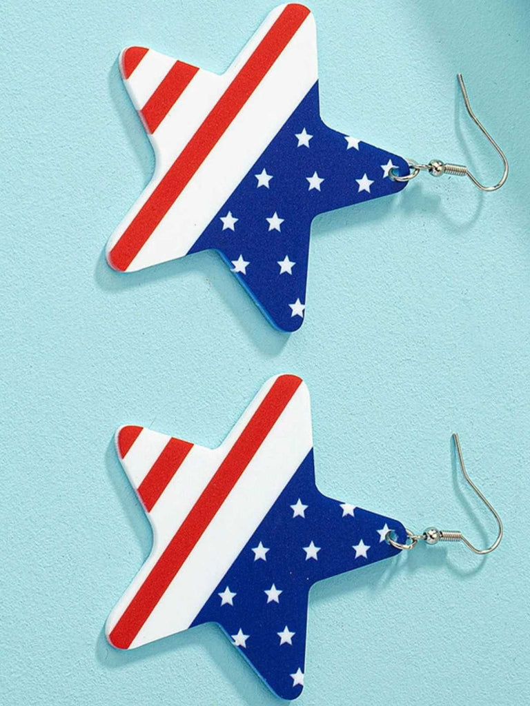 She adds this Independence Day Flag Stripe Stars Earrings and suddenly it's vintage perfection