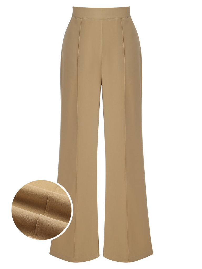 Khaki 1940s High Waist Wide Leg Pants, vintage fashion, retro style - perfect for women who love vintage and retro fashion