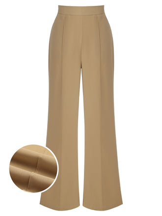 Khaki 1940s High Waist Wide Leg Pants, vintage fashion, retro style - perfect for women who love vintage and retro fashion