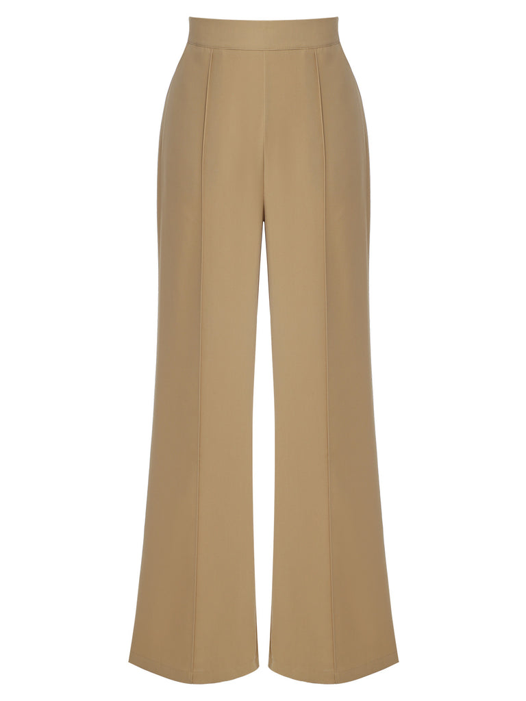 Khaki 1940s High Waist Wide Leg Pants, vintage fashion, retro style - perfect for women who love vintage and retro fashion