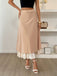 Khaki 1940s Pearl Double Layer A-Line Skirt - vintage skirt, retro style