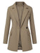 Khaki 1950s Lapel Suit Long Sleeve Coat - vintage fashion, retro style