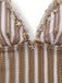 Khaki 1950s Striped Swimsuit