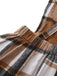 Khaki 1960s Square Neck Plaid Overall Dress - vintage dress, retro fashion