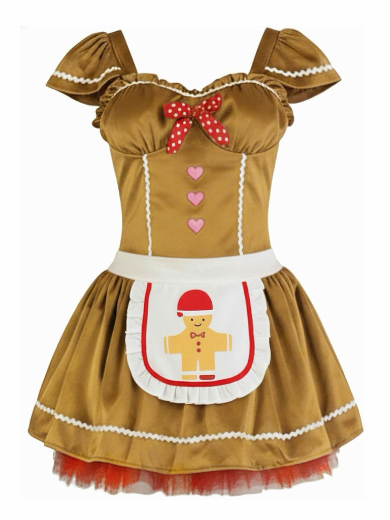 Khaki 1970s Gingerbread Velvet Mini Dress & Skirt - vintage dress, retro fashion