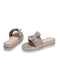 Khaki Knitted Bow Platform Beach Sandals: vintage Riviera elegance, reimagined for her
