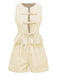 2PCS 1950s Plaid Ruffled Bow Vest & Shorts