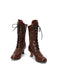 She finds her vintage story in this Lace Patchwork Lace-Up Calf-High Boots
