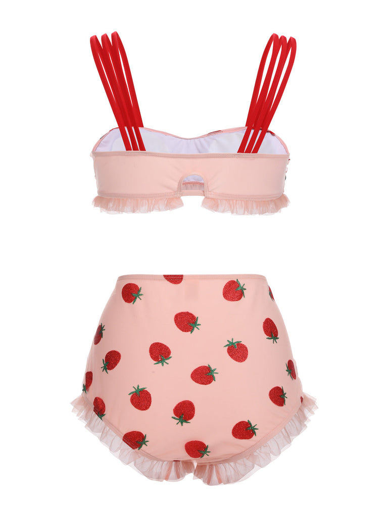 Lace Strawberry Cami Tankini Set — vintage elegance for the modern woman