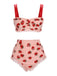 This Lace Strawberry Cami Tankini Set carries vintage vacation dreams in every stitch