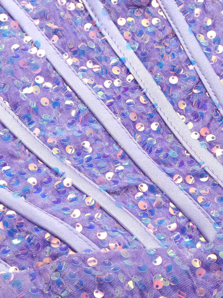 Lavender 1920s Sequined Corset Mermaid Dress, vintage dress, retro fashion, Gatsby party, flapper style - perfect for women who love vintage and retro fashion