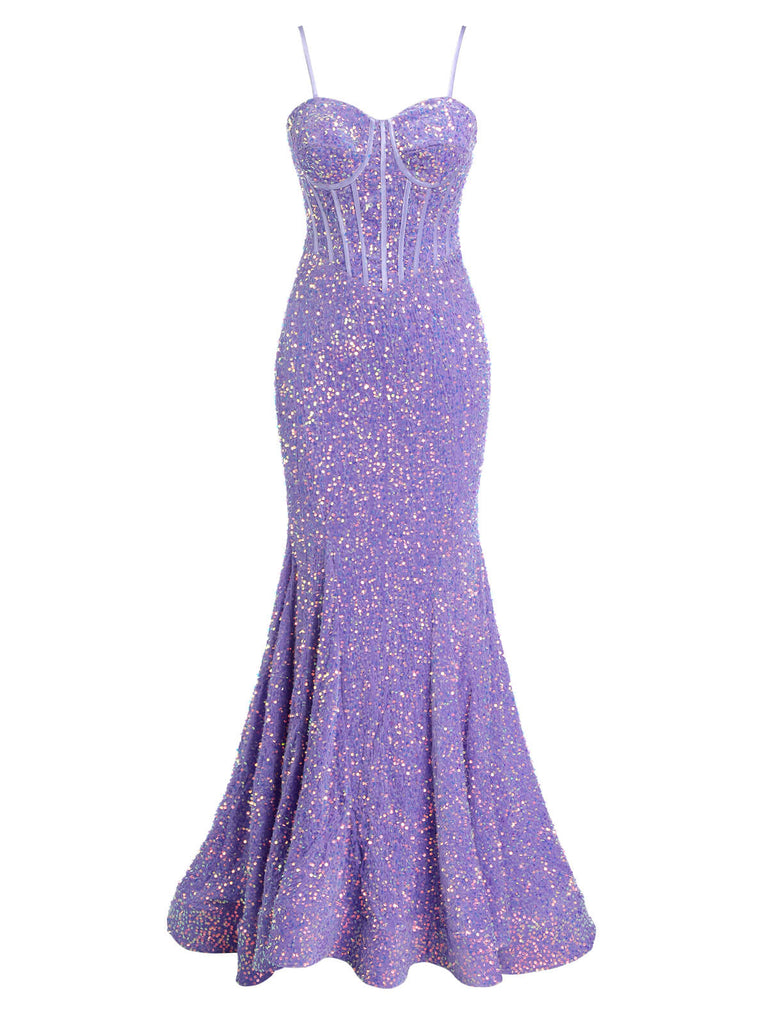 Lavender 1920s Sequined Corset Mermaid Dress, vintage dress, retro fashion, Gatsby party, flapper style - perfect for women who love vintage and retro fashion