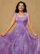 Lavender 1930s Floral Lace-Up Mesh Dress - vintage dress, retro fashion